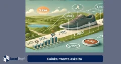 Kuinka monta askelta on 1 km
